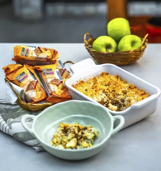 Maçã Assada com Crosta de Bolinho de Laranja