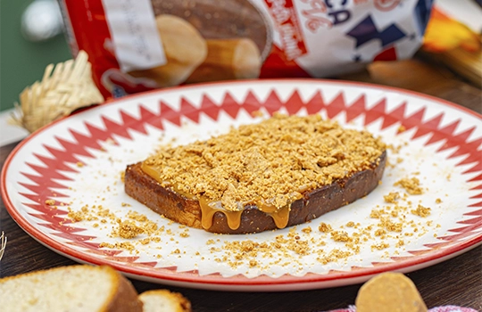 Toast de Pão de Paçoca com Doce de Leite